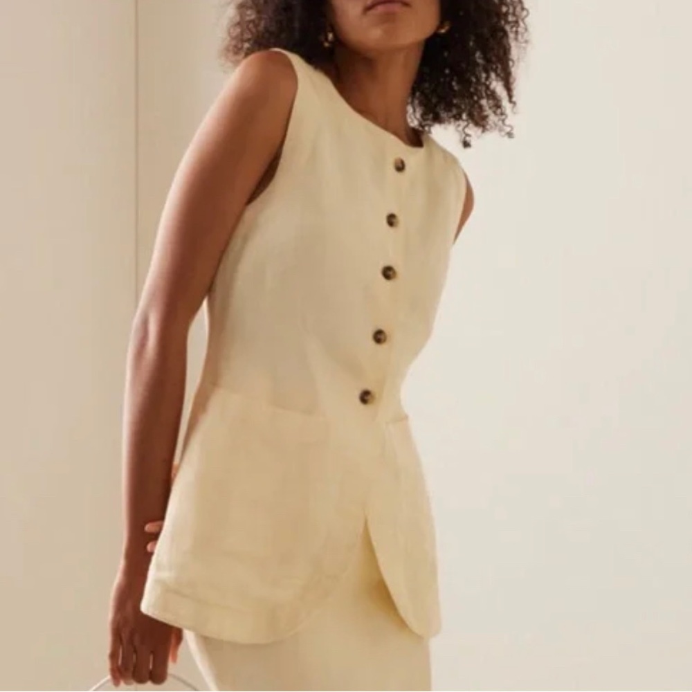 NWT POSSE Emma vest in butter yellow - xs